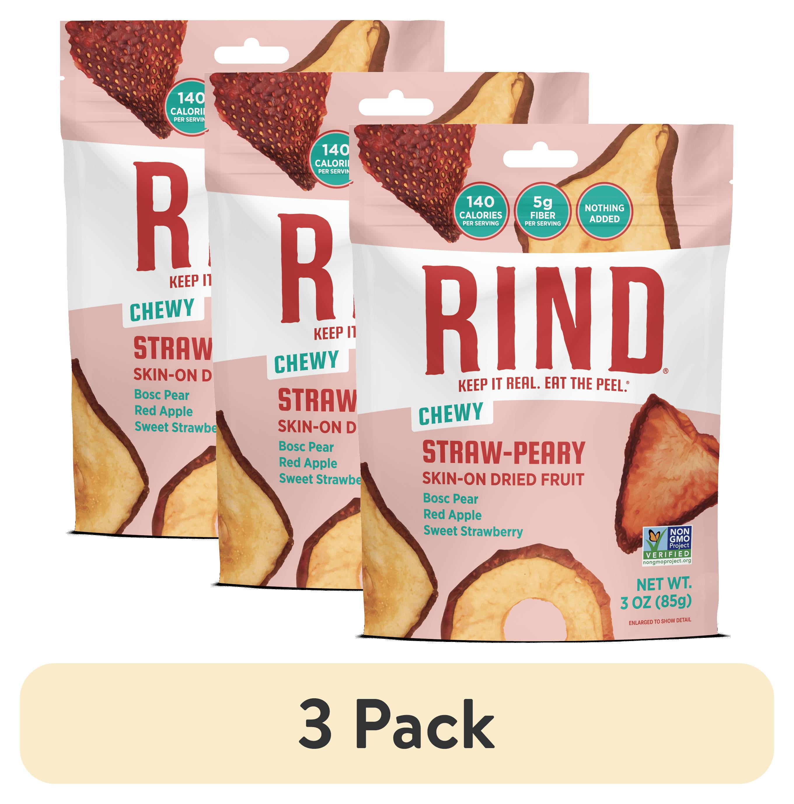 (3 pack) RIND Snacks Dried Fruit Superfood Straw-Peary Blend 3oz Bag