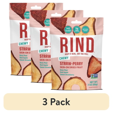 (3 pack) RIND Snacks Dried Fruit Superfood Straw-Peary Blend 3oz Bag