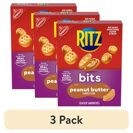 リッツンです。 3 pack) RITZ Bits Peanut Butter Sandwich Crackers, Snacks for Kids