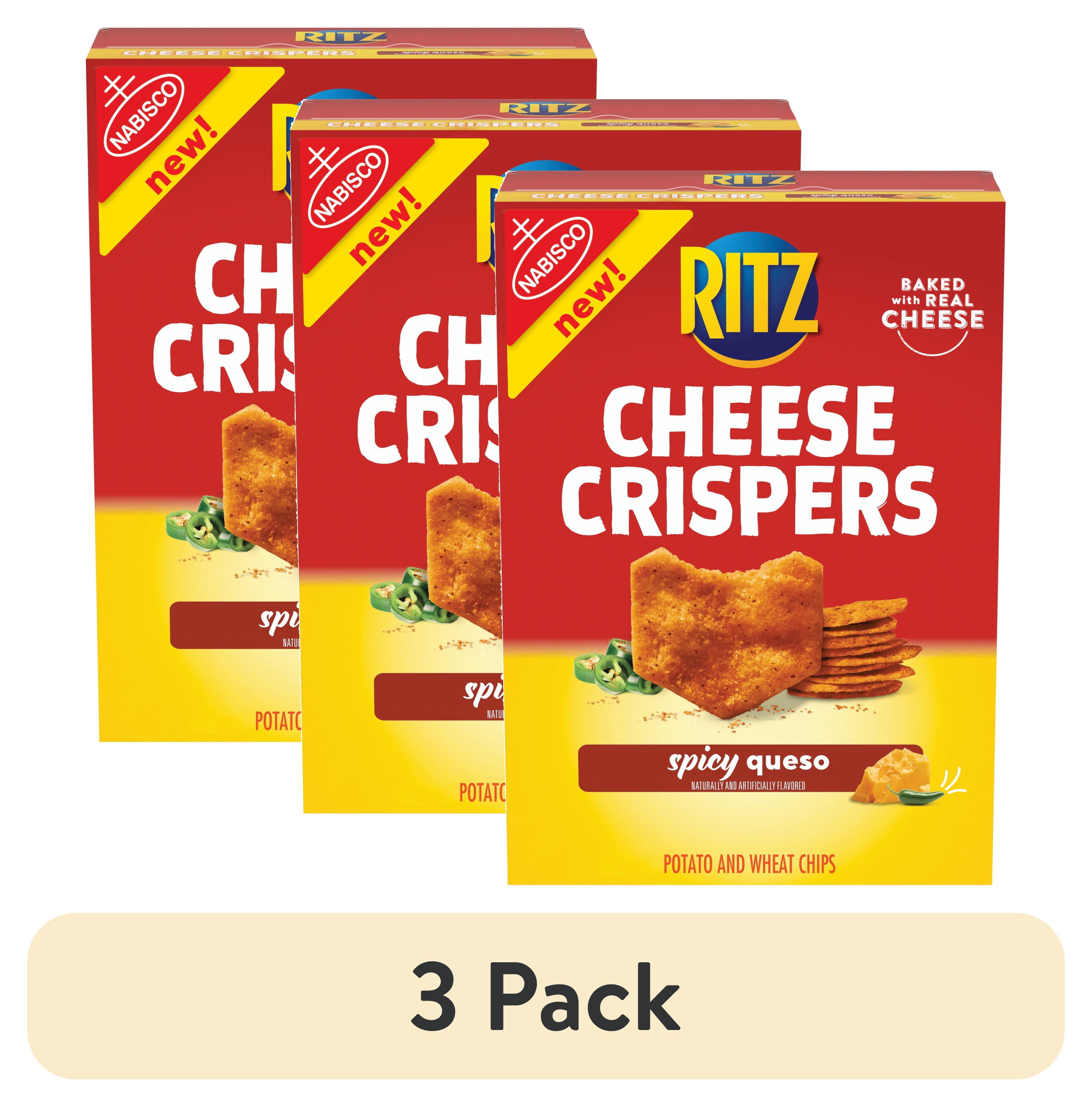 (3 pack) RITZ Cheese Crispers Spicy Queso Baked Chips, 7 oz