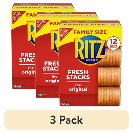 (3 pack) RITZ Fresh Stacks Original Crackers, Travel Snacks, Family Size, 17.8 oz (12 Multi Snack Packs)
