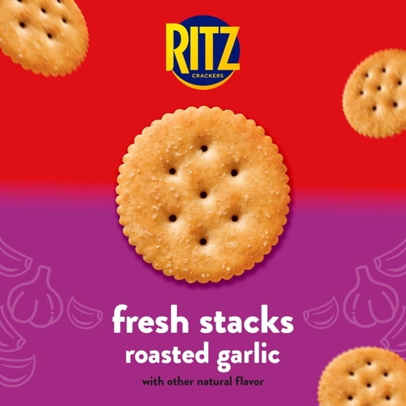 3 pack-RITZ Fresh Stacks Roasted Garlic Crackers, Travel Snacks, 11.8 oz (8 Multi Snack Packs)