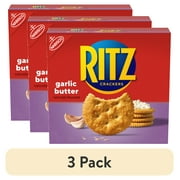 (3 pack) RITZ Garlic Butter Crackers, Snacks for Kids and Adults, Lunch Snacks, 13.7 oz