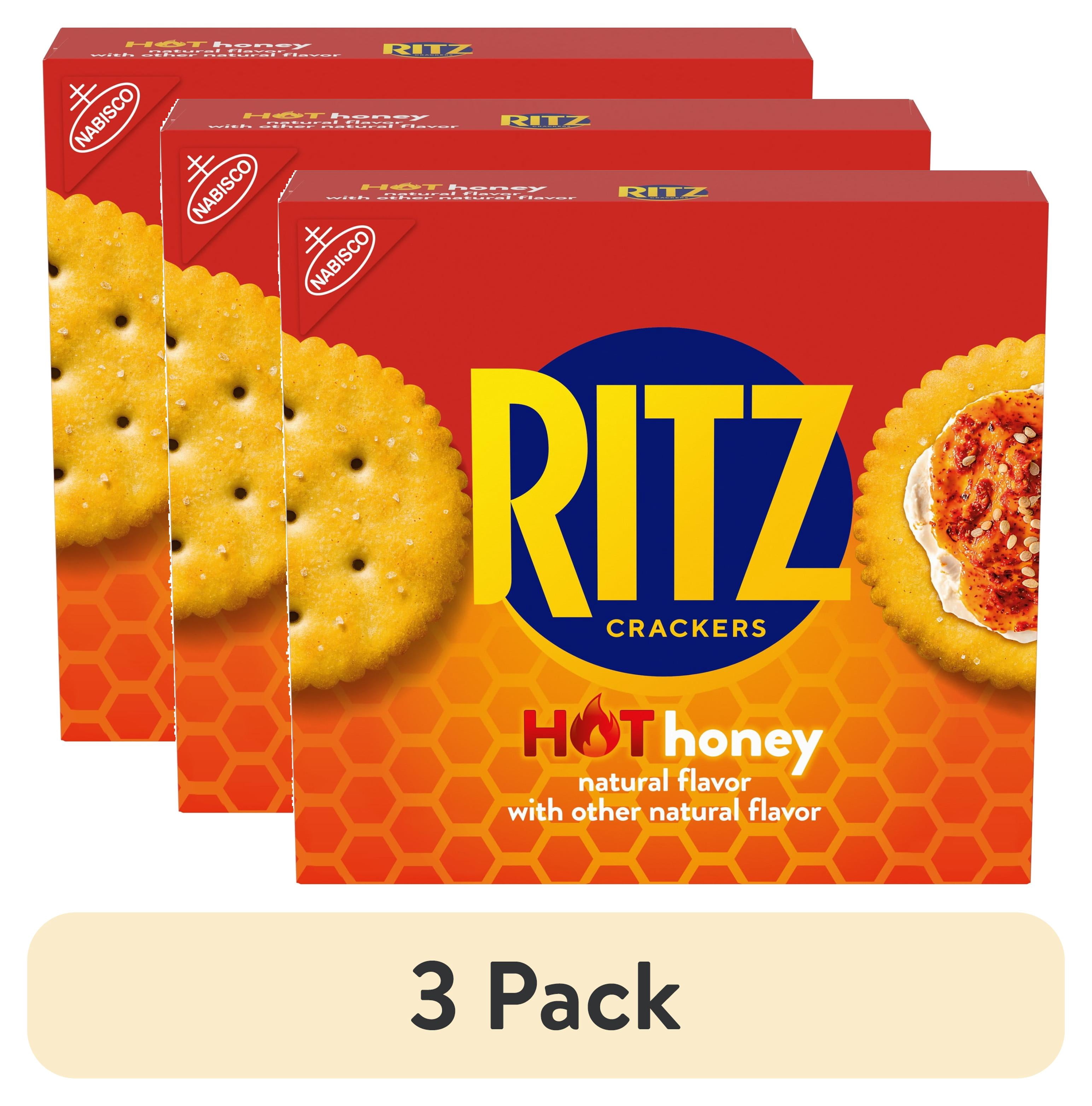 (3 pack) RITZ Hot Honey Crackers, Snacks for Kids and Adults, Lunch Snacks, 13.7 oz