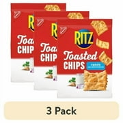 (3 pack) RITZ Toasted Chips Ranch Crackers, Party Snacks, 8.1 oz