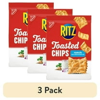(3 pack) RITZ Toasted Chips Ranch Crackers, Party Snacks, 8.1 oz