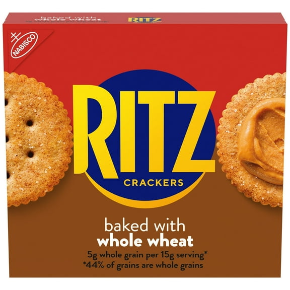 (3 pack) RITZ Whole Wheat Crackers, Snacks for Kids and Adults, Lunch Snacks, 12.9 oz