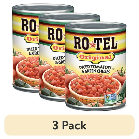 (3 pack) ROTEL Original Diced Tomatoes and Green Chilies, 10 oz
