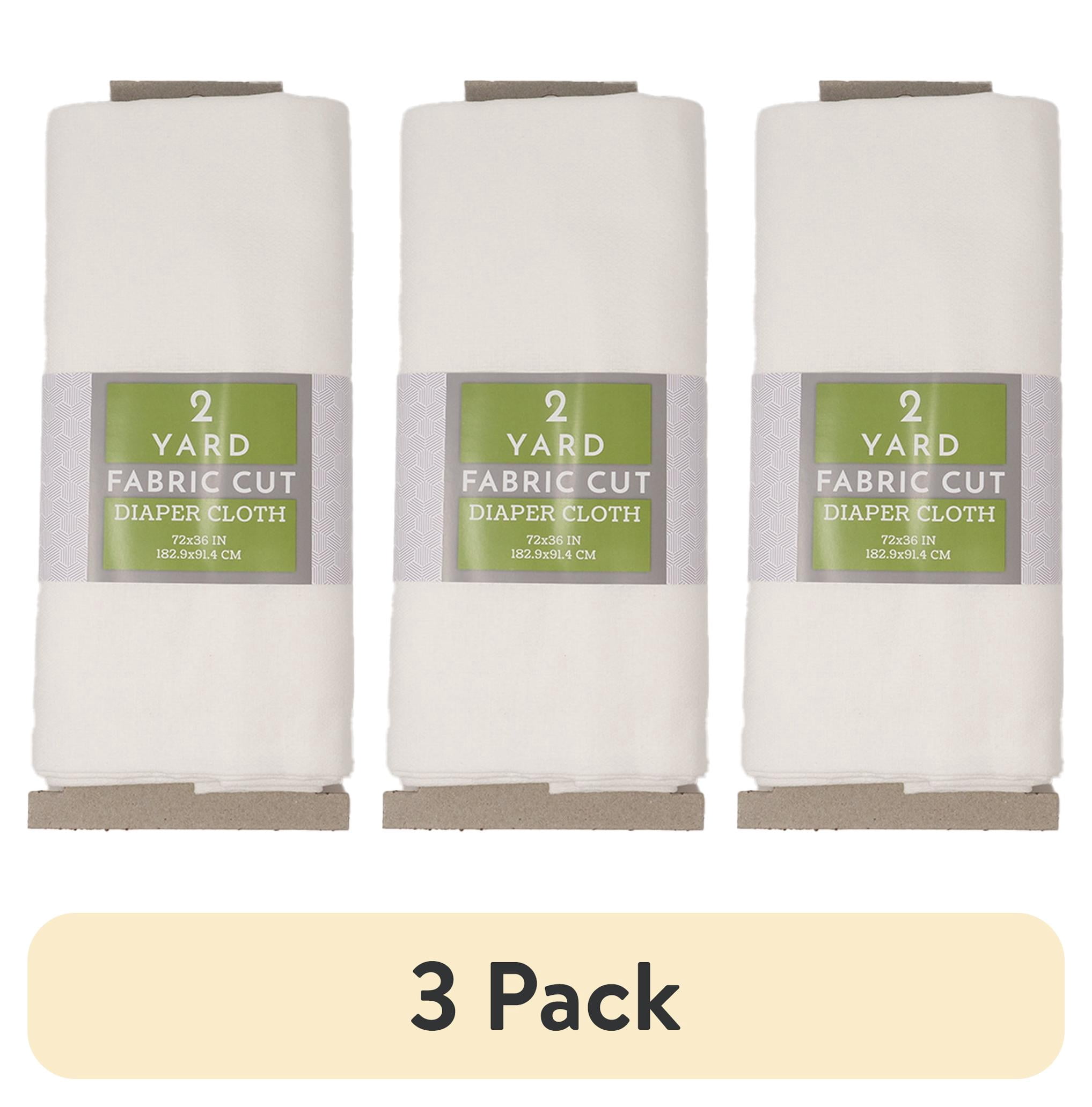 (3 pack) RTC Fabrics 100% Cotton Diaper Cloth Fabric, 36 inch , 2 Yard Precut