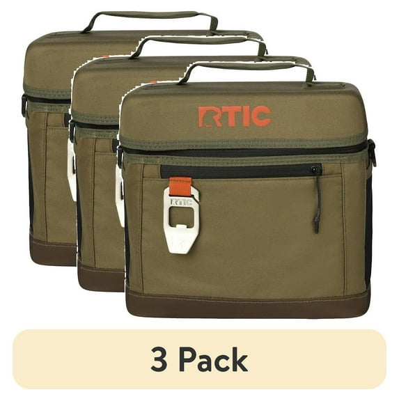 (3 pack) RTIC 15 Can Everyday Soft Cooler, 16 qt Collapsible with Bottle Opener, Olive