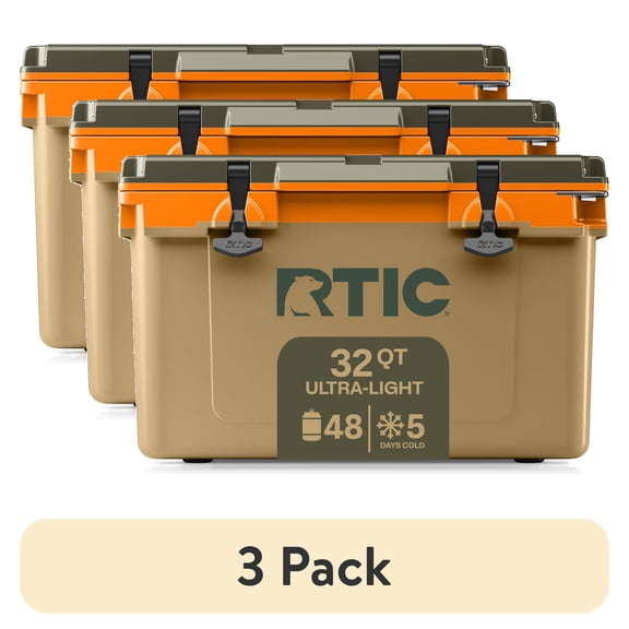 (3 pack) RTIC 32 Qt 48-Can Ultra-Light Ice Chest Cooler, Trailblazer
