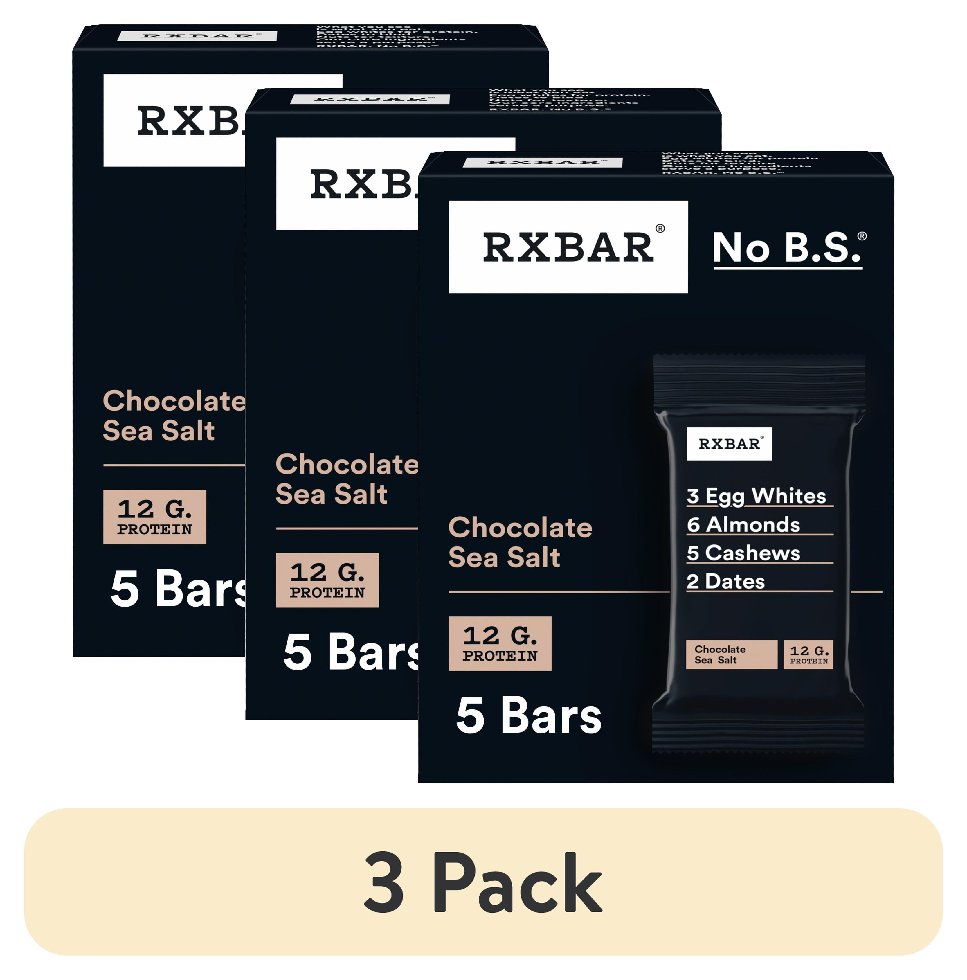 (3 pack) RXBAR, Chocolate Sea Salt Gluten-Free Protein Bars, 5 Count