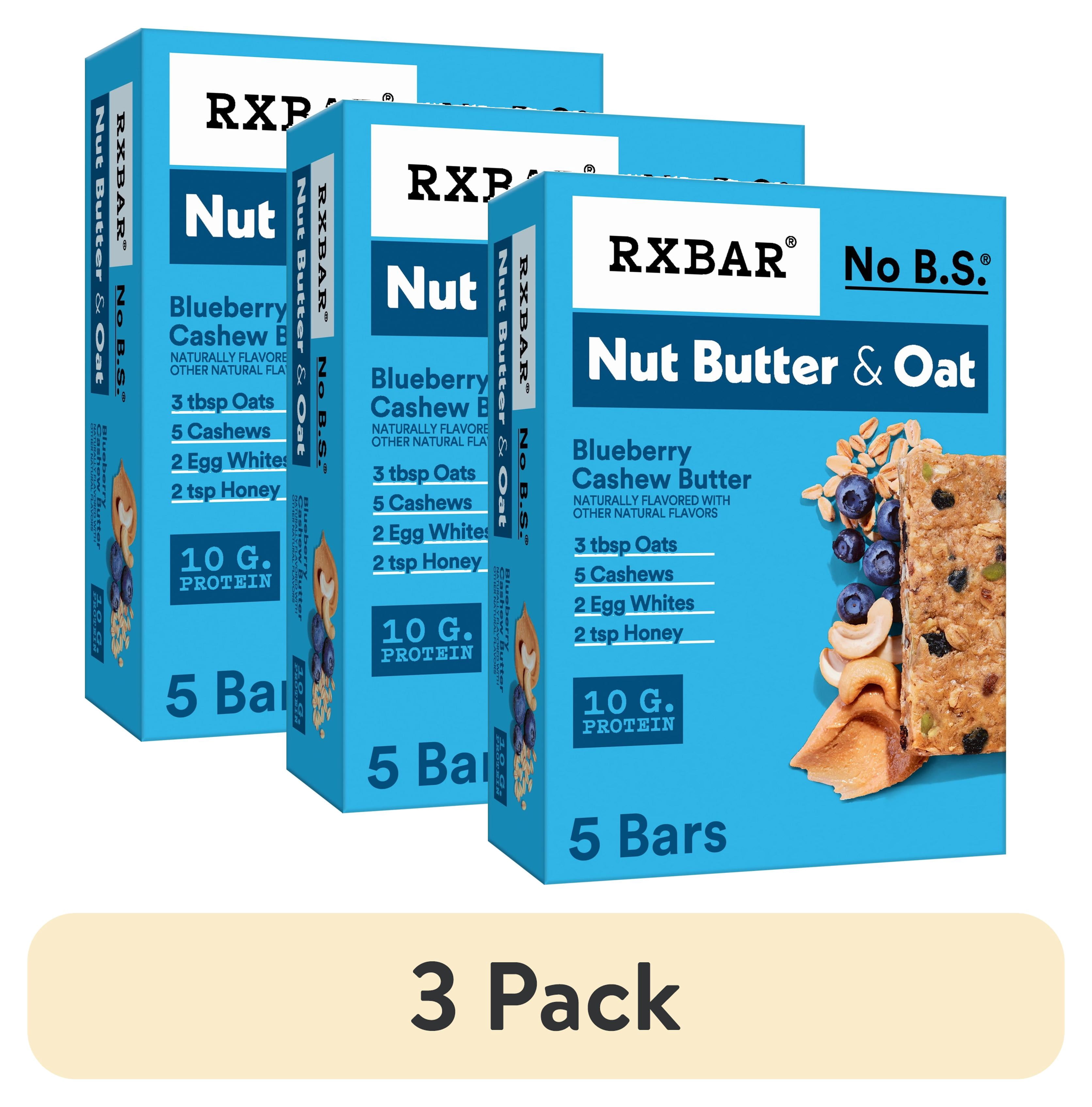 (3 pack) RXBAR Nut Butter and Oat, Blueberry Cashew Butter Gluten-Free Protein Bars, 5 Count