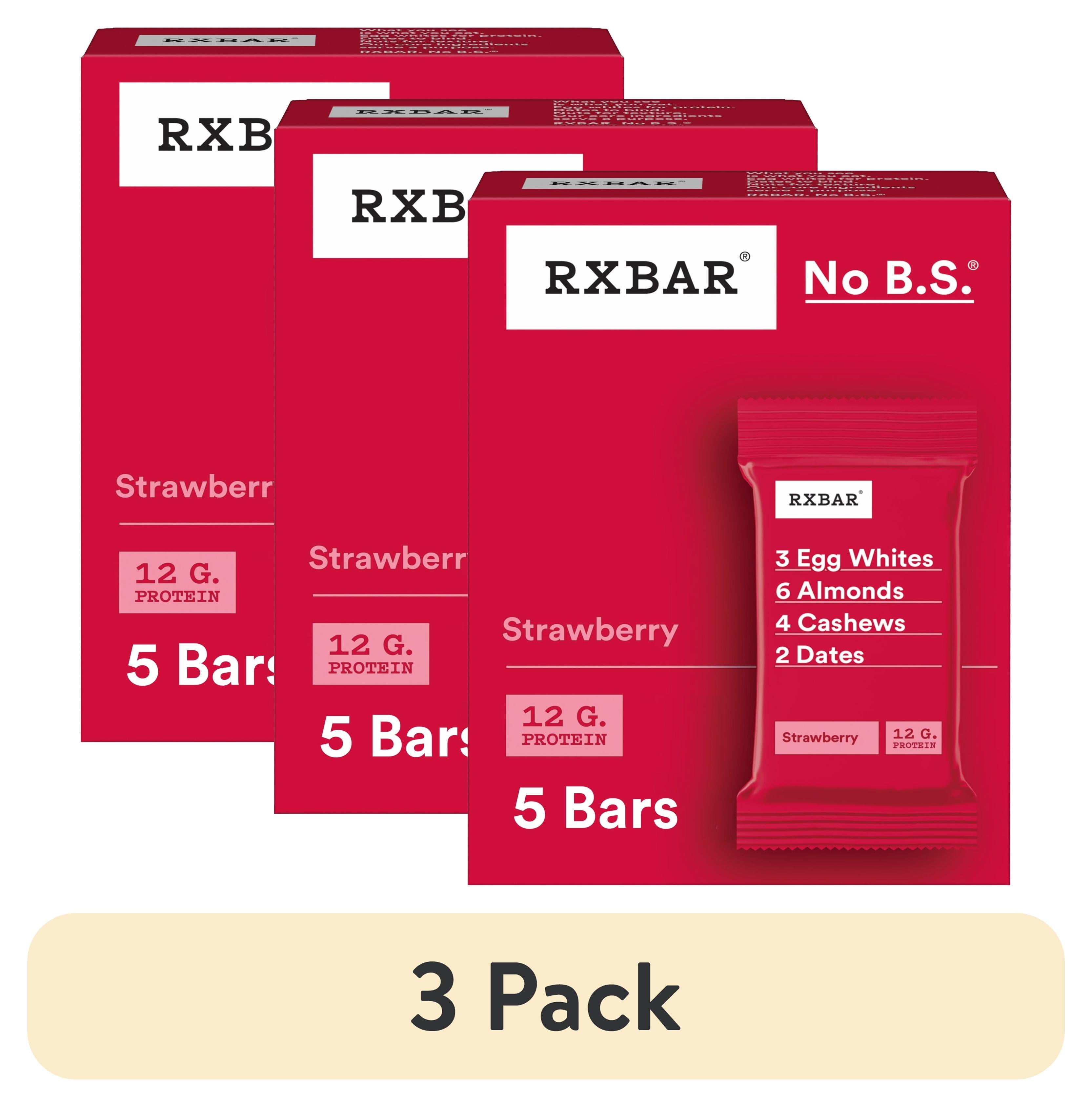 (3 pack) RXBAR, Strawberry Gluten-Free Protein Bars, 5 Count