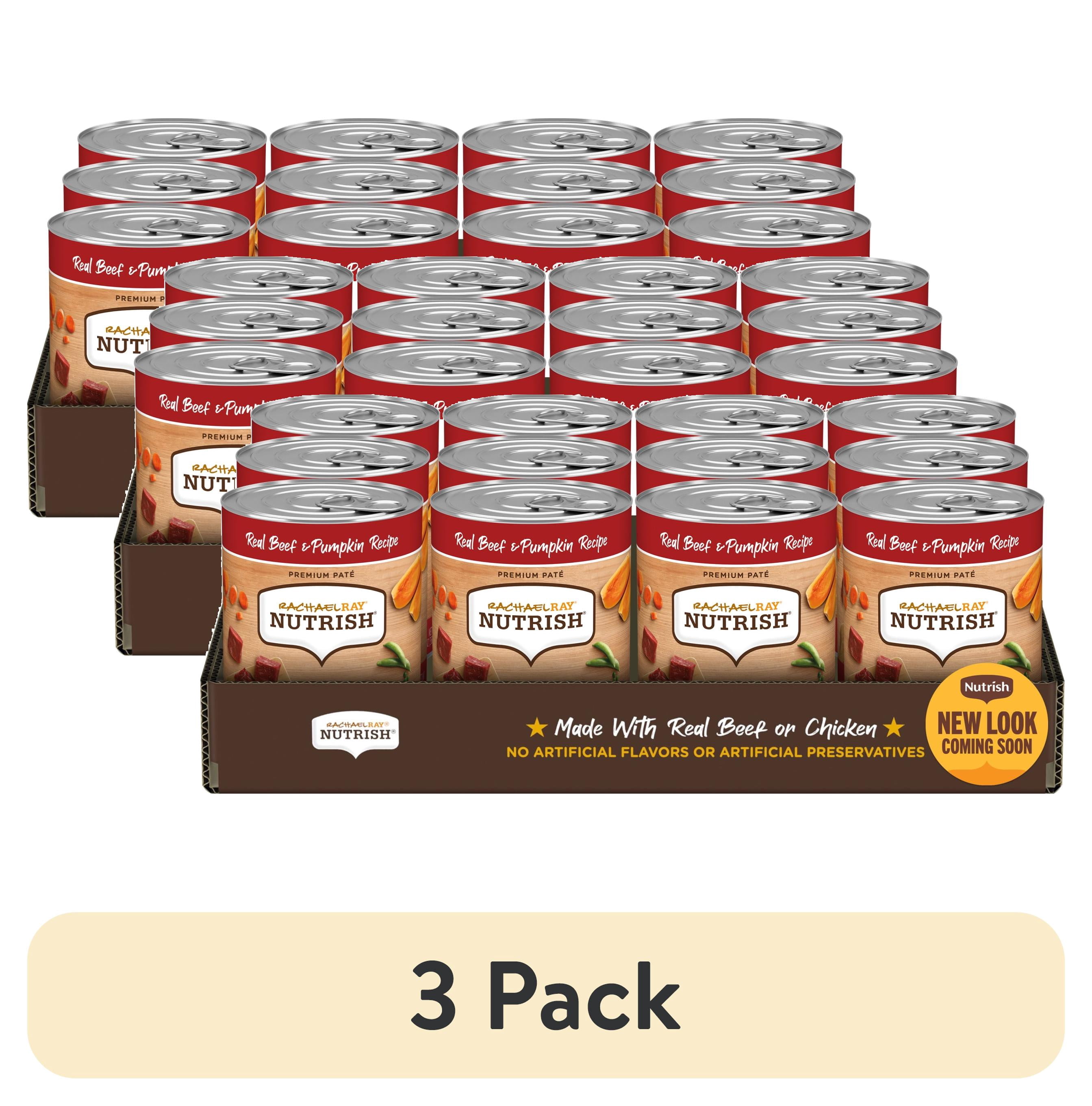 (3 pack) Rachael Ray Nutrish Premium Paté Real Beef & Pumpkin Recipe Wet Dog Food, 13 oz. Can, 12 Count