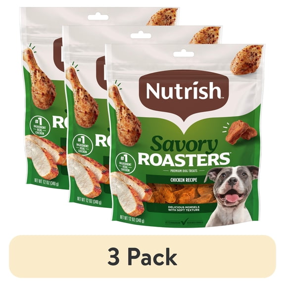 (3 pack) Nutrish Savory Roasters Chicken Recipe Premium Dog Treats, 12 oz. Pouch (Rachael Ray)