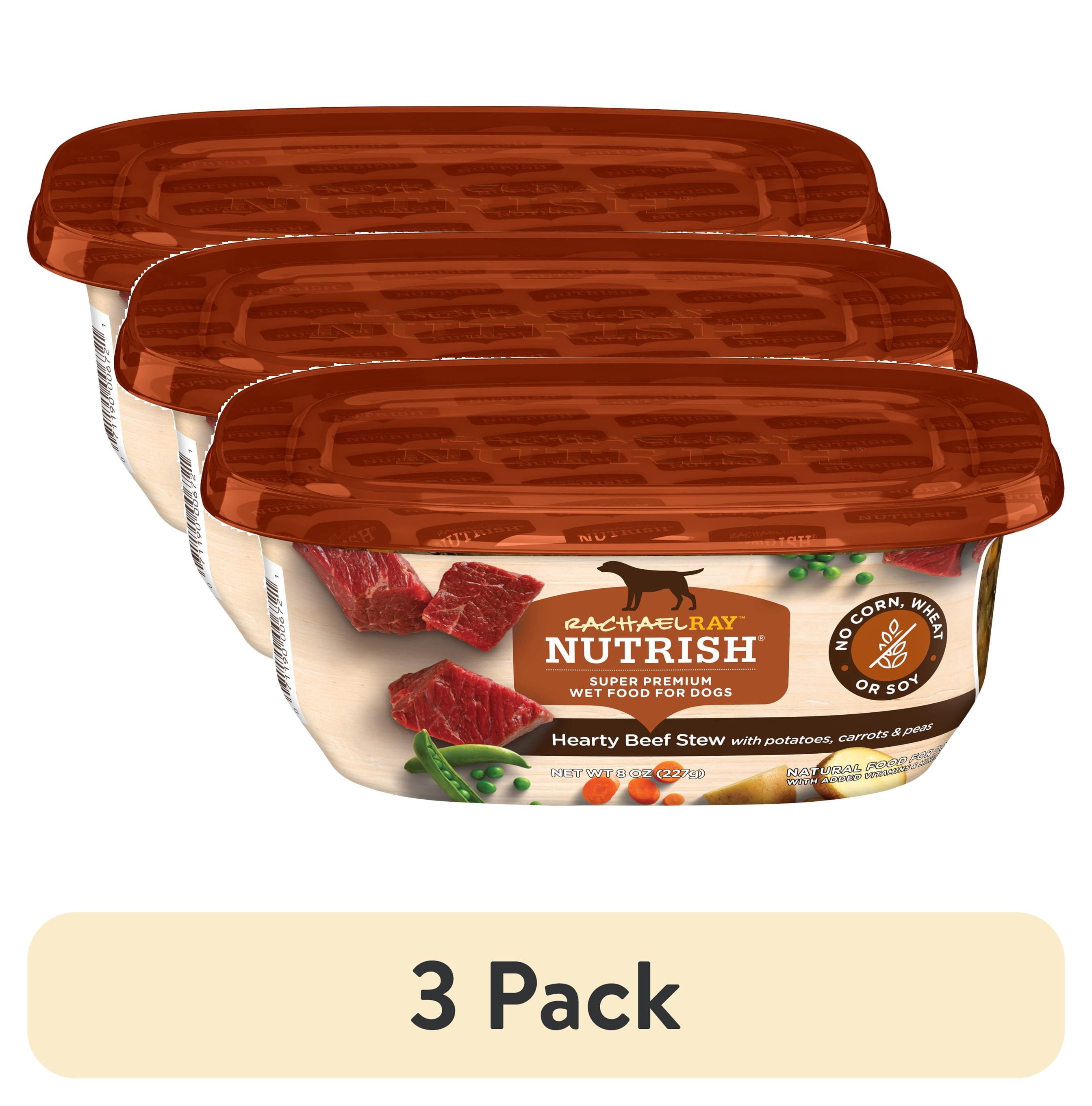 (3 pack) Rachael Ray Nutrish Wet Dog Food, Hearty Beef Stew Recipe, 8 oz. Tub