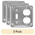 thumbnail image 1 of (3 pack) Hubbel Electric Raco 4in. Square 2 Gang Combination Duplex & Toggle Box Cover 906C, 1 of 3
