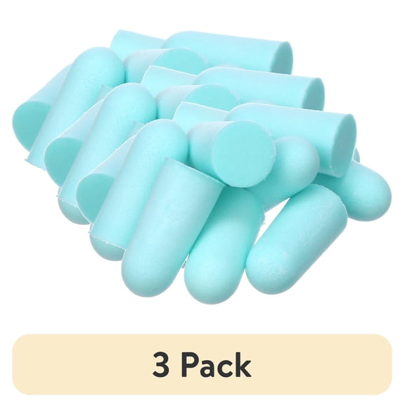 (3 pack) Radians Disposable Foam Earplugs Hearing Protection with Low Pressure Seal, Aqua Color, 50 Pair Per Pack