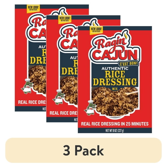 (3 pack) Ragin' Cajun Authentic Rice Dressing 8oz with Original Spices