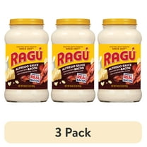 (3 pack) Ragu Alfredo Bacon Pasta Sauce, Real Cheese & Real Bacon Bits, Zero Sugar, 16 oz