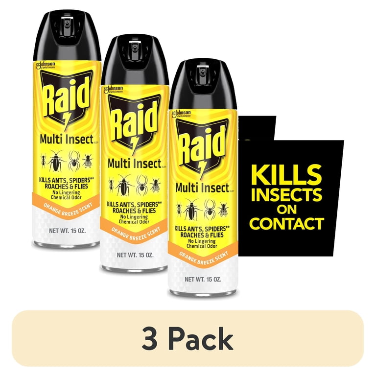 the Raid. ピリオド 3枚セット 3 pack) Raid Multi Insect Killer, Indoor & Outdoor Bug Spray Won't