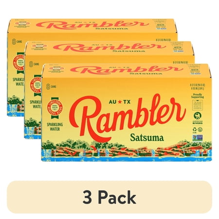 (3 pack) Rambler Satsuma Sparkling Water 8 - 12 fl oz Cans