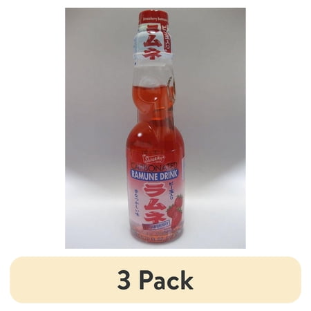 (3 pack) Ramune Soda Strawberry 200ml Shirakiku