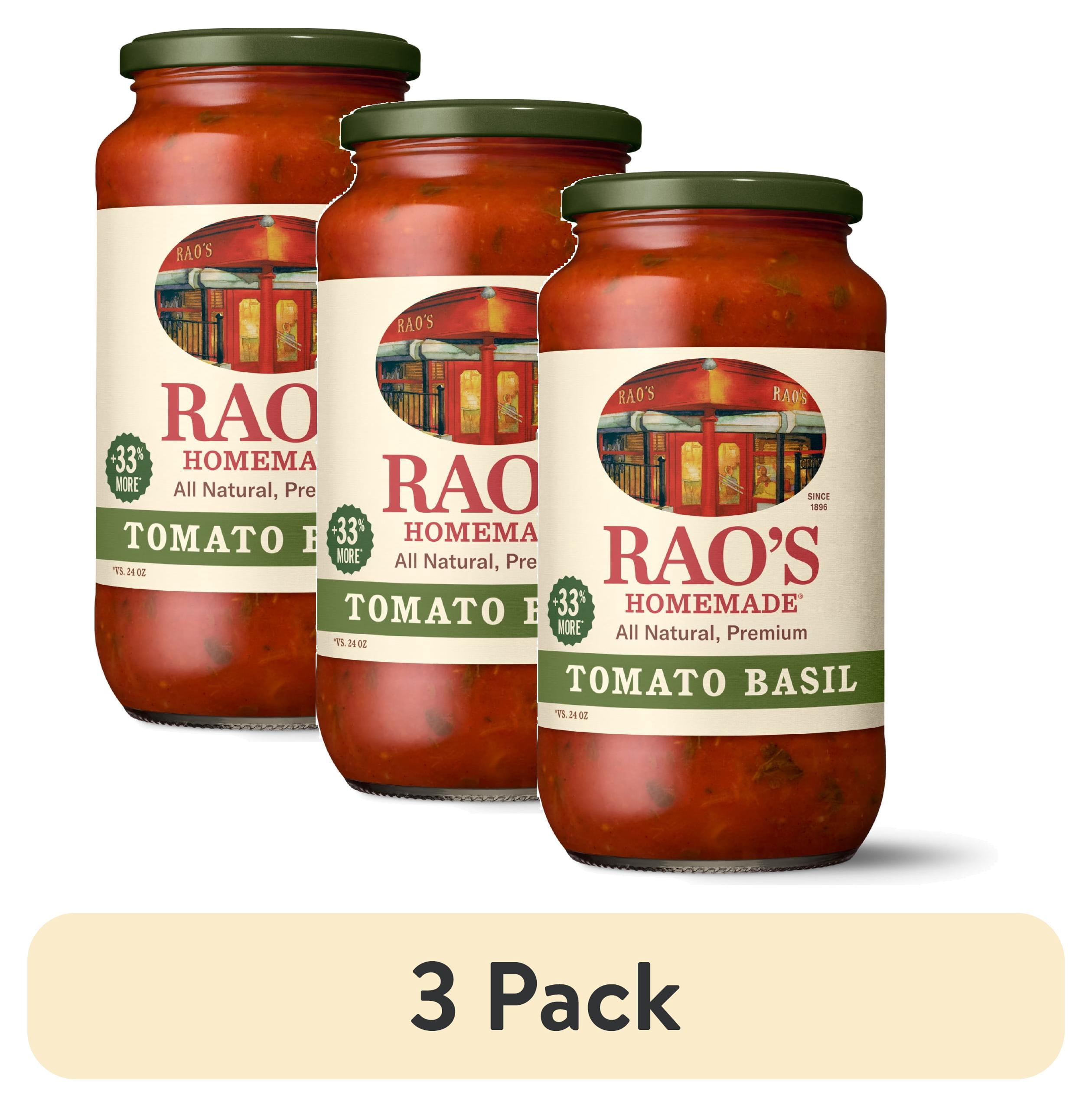 (3 pack) Rao's Homemade Tomato Basil Sauce Made with Italian Tomatoes, 32 oz