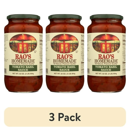 (3 pack) Rao's Homemade Tomato Sauce, Tomato Basil Spaghetti Sauce, Low Carb, Keto Friendly, 32 Oz