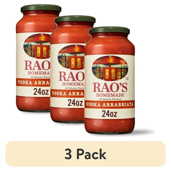 (3 pack) Rao's Homemade Vodka Arrabbiata Pasta Sauce, Keto Friendly, Spicy Red Pepper & Vodka Sauce 24 Oz
