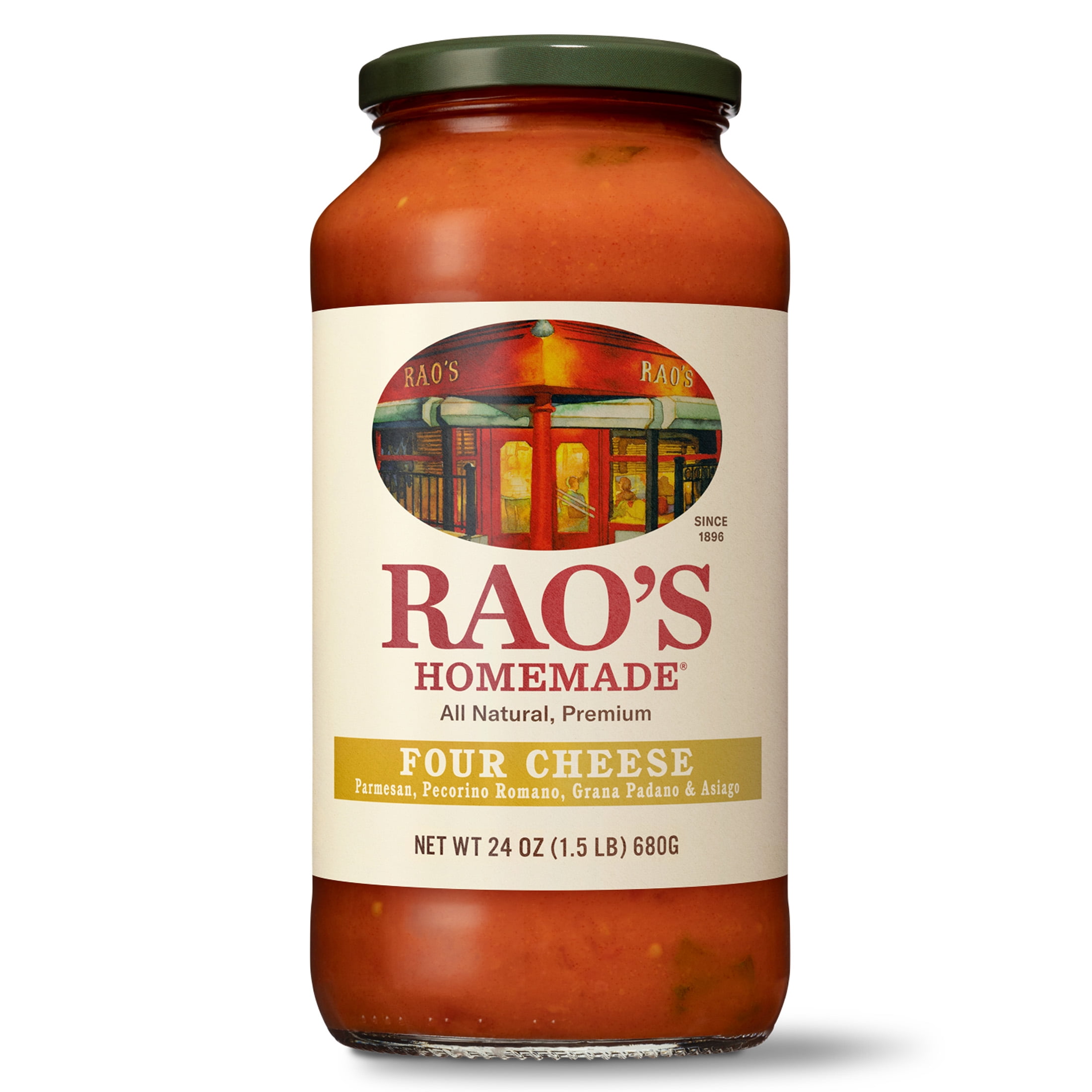 (3 pack) Rao's Homemade Four Cheese Sauce, 24 oz, Pasta Sauce, Carb Conscious, Keto Friendly, All Natural, Premium Quality, With Four Classic Italian Cheeses, No Onions or Garlic