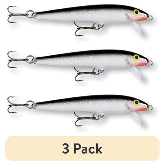 (3 pack) Rapala Original Floating Minnow 13 Fishing Lure 4.25" 1/4oz Silver