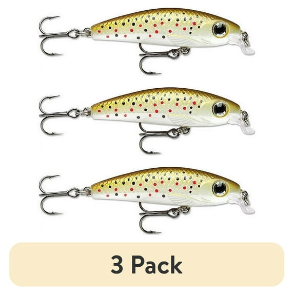 (3 pack) Rapala Ultra Light Minnow 06 Fishing Lure 2.5" 1/8oz Brown Trout