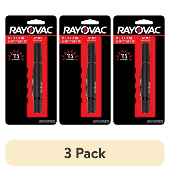 (3 pack) Rayovac Compact LED Penlight With 2 Included AAA Batteries