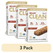 (3 pack) Ready Clean Protein Bar, Chocolate Peanut Butter, 15 Count