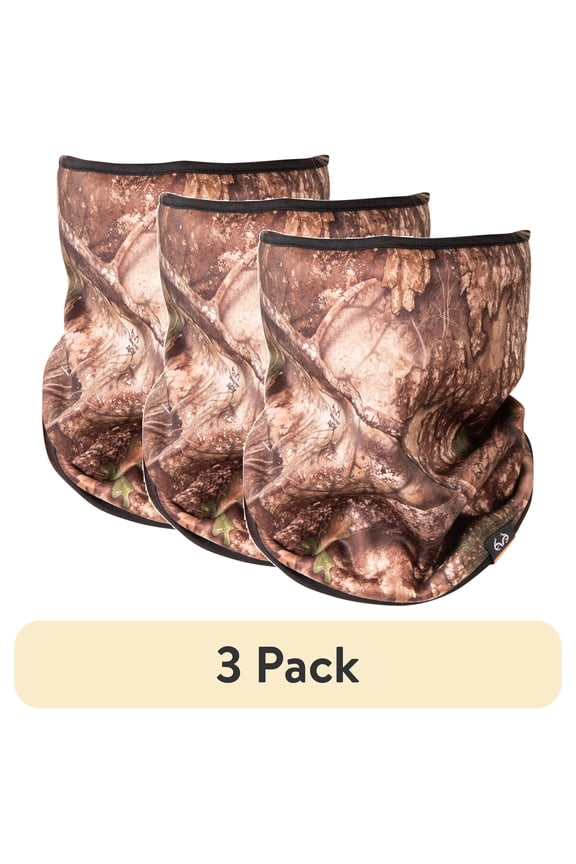(3 pack) Realtree APX Reversible Hunting Neck Gaiter, Blaze Orange, One Size Fits Most, Polyester