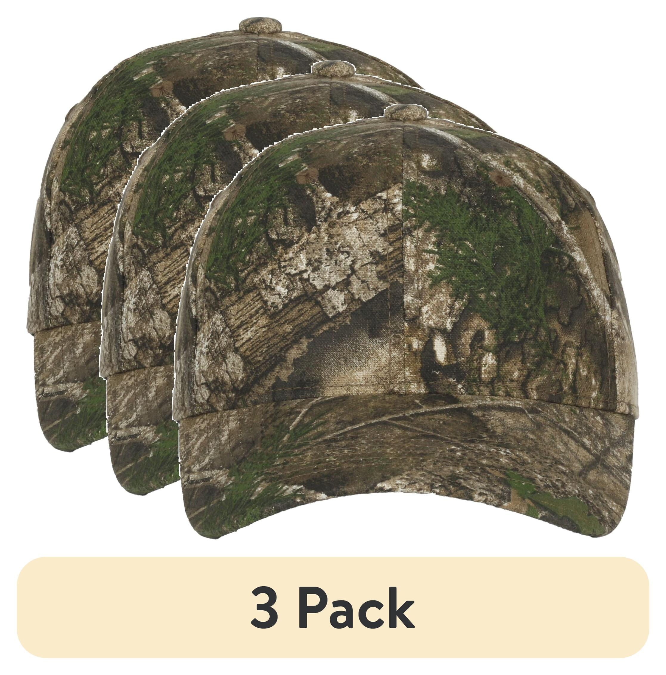 (3 pack) Realtree Lightly Structured Cotton Canvas Baseball Style Cap Realtree APX Camo, Adult, Men's, Hunting