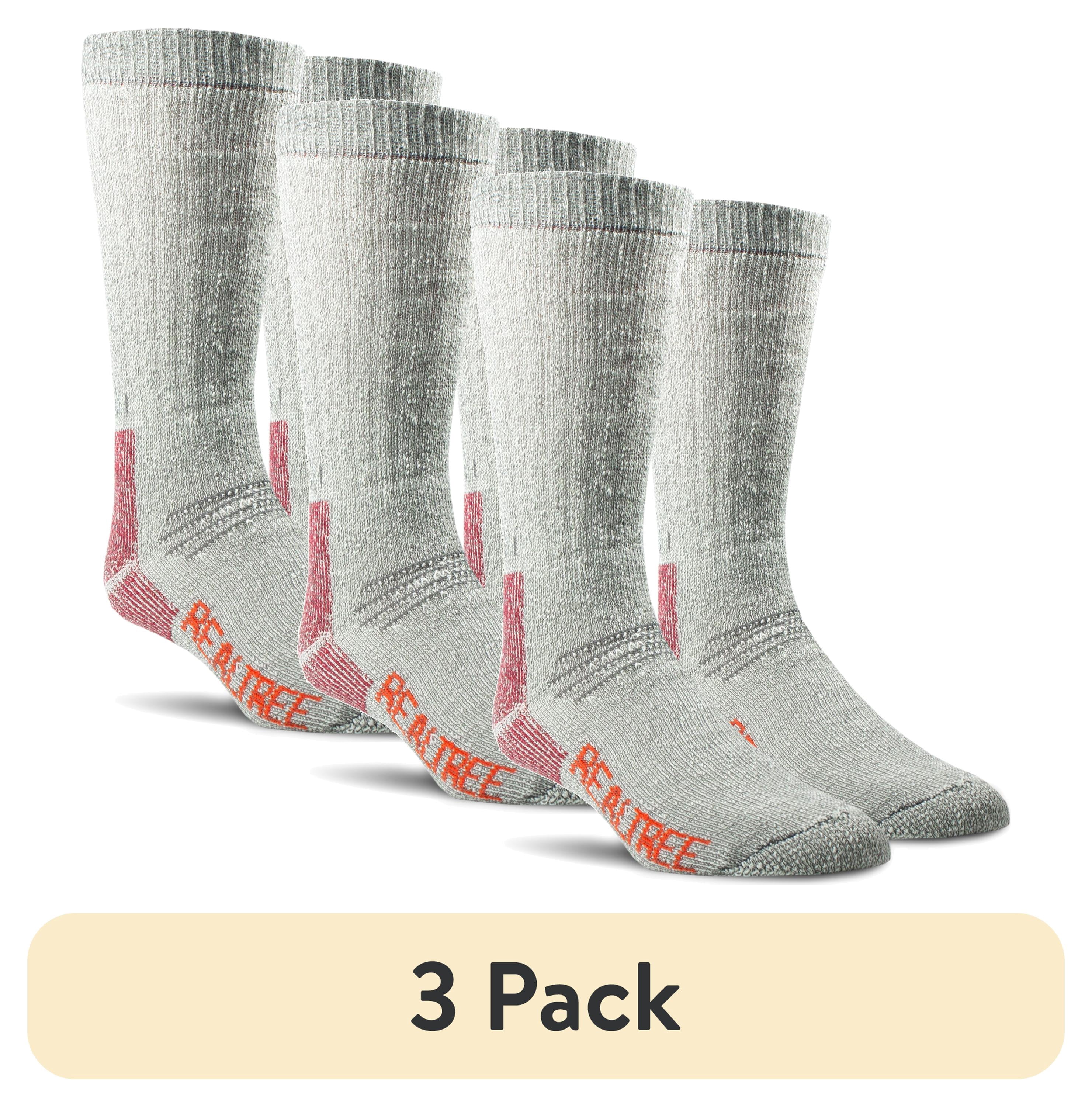 (3 pack) Realtree® Men's Merino Wool Heavy Weight Crew Sock (Granite, Size L)