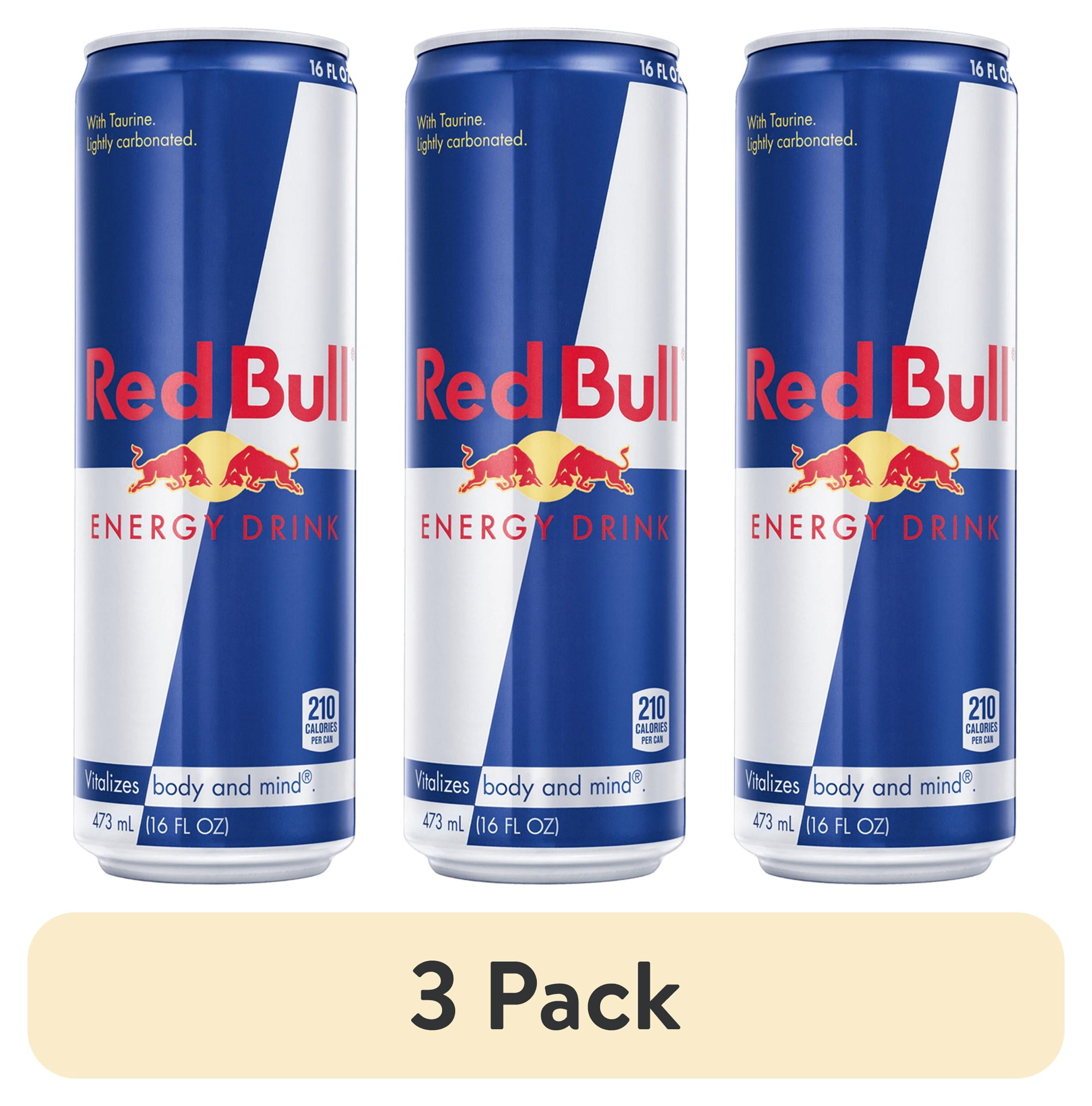 (3 pack) Red Bull Energy Drink, 16 fl. oz. Can, 151mg Caffeine, Taurine & B Vitamins