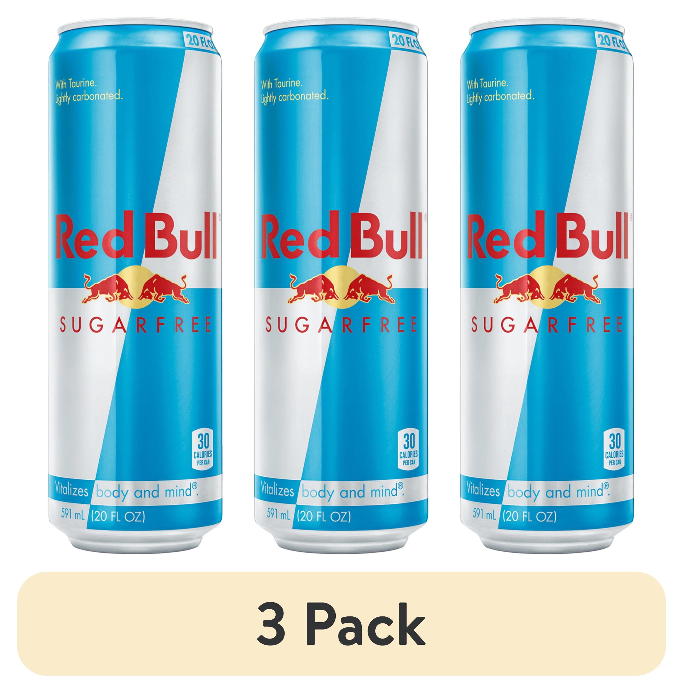 (3 pack) Red Bull Sugarfree Energy Drink, 20 fl. oz. Can, 189mg Caffeine, Taurine & B Vitamins