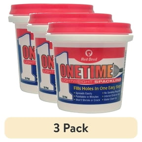 (3 pack) Red Devil ONETIME® Lightweight Spackling Wall Filler 8 oz, Single Pack, Premixed Formula