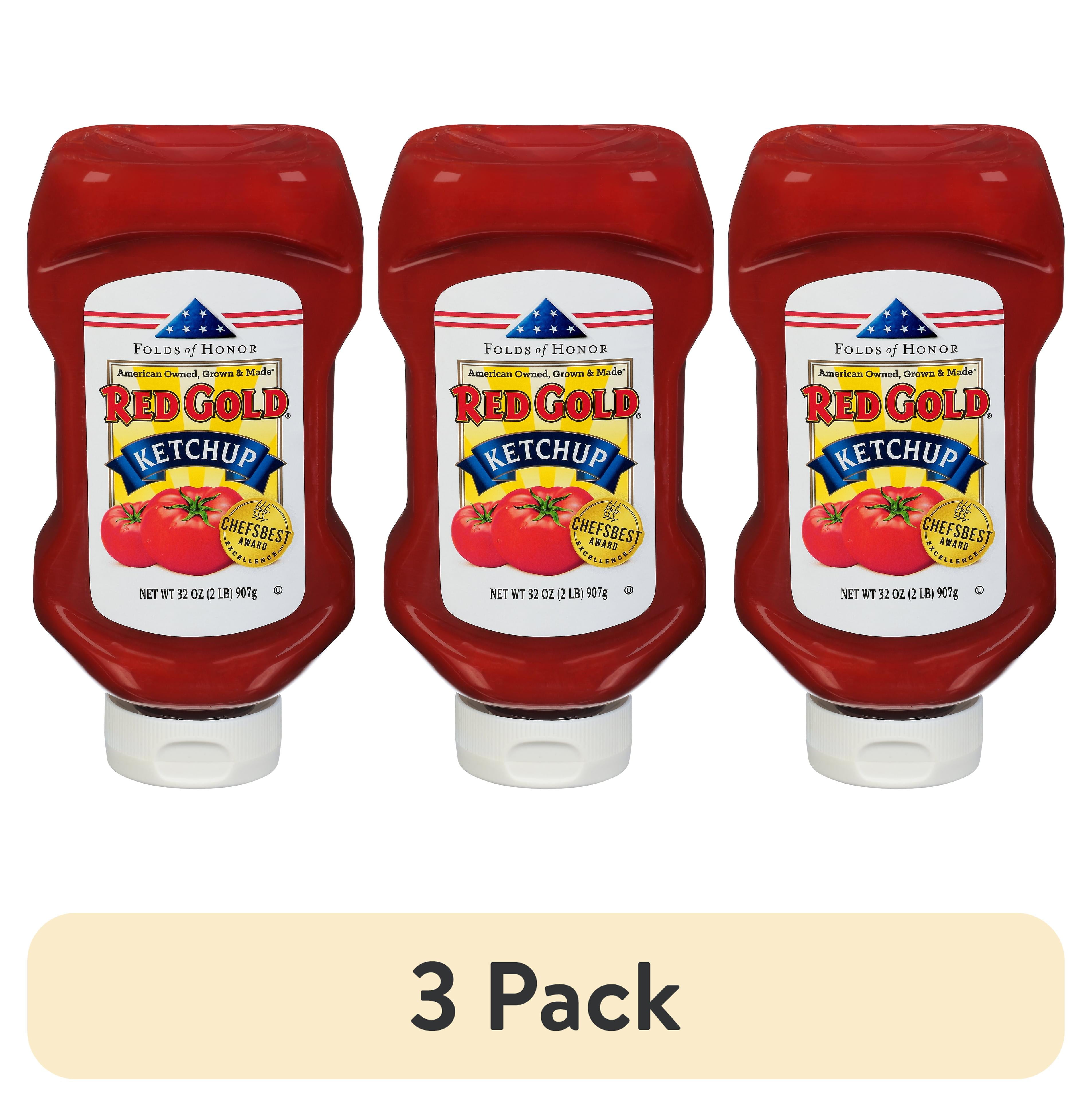 (3 pack) Red Gold Tomato Ketchup, 32 oz Bottle