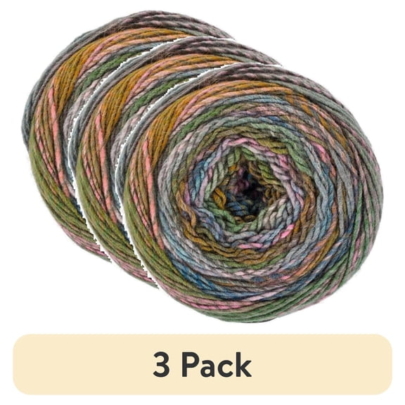 (3 pack) Red Heart E890-0635 Roll with It Melange Yarn, Green Room
