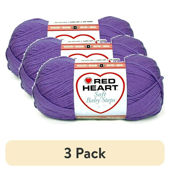 (3 pack) Red Heart Soft Baby Steps Yarn-Light Grape