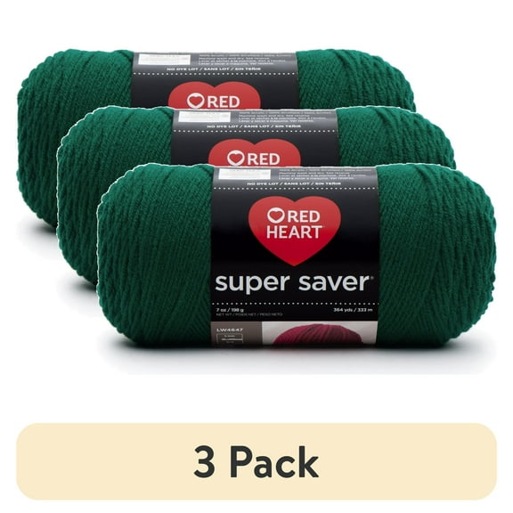 (3 pack) Red Heart® Super Saver™ #4 Worsted Acrylic Yarn, Paddygreen 7oz/198g 364yd