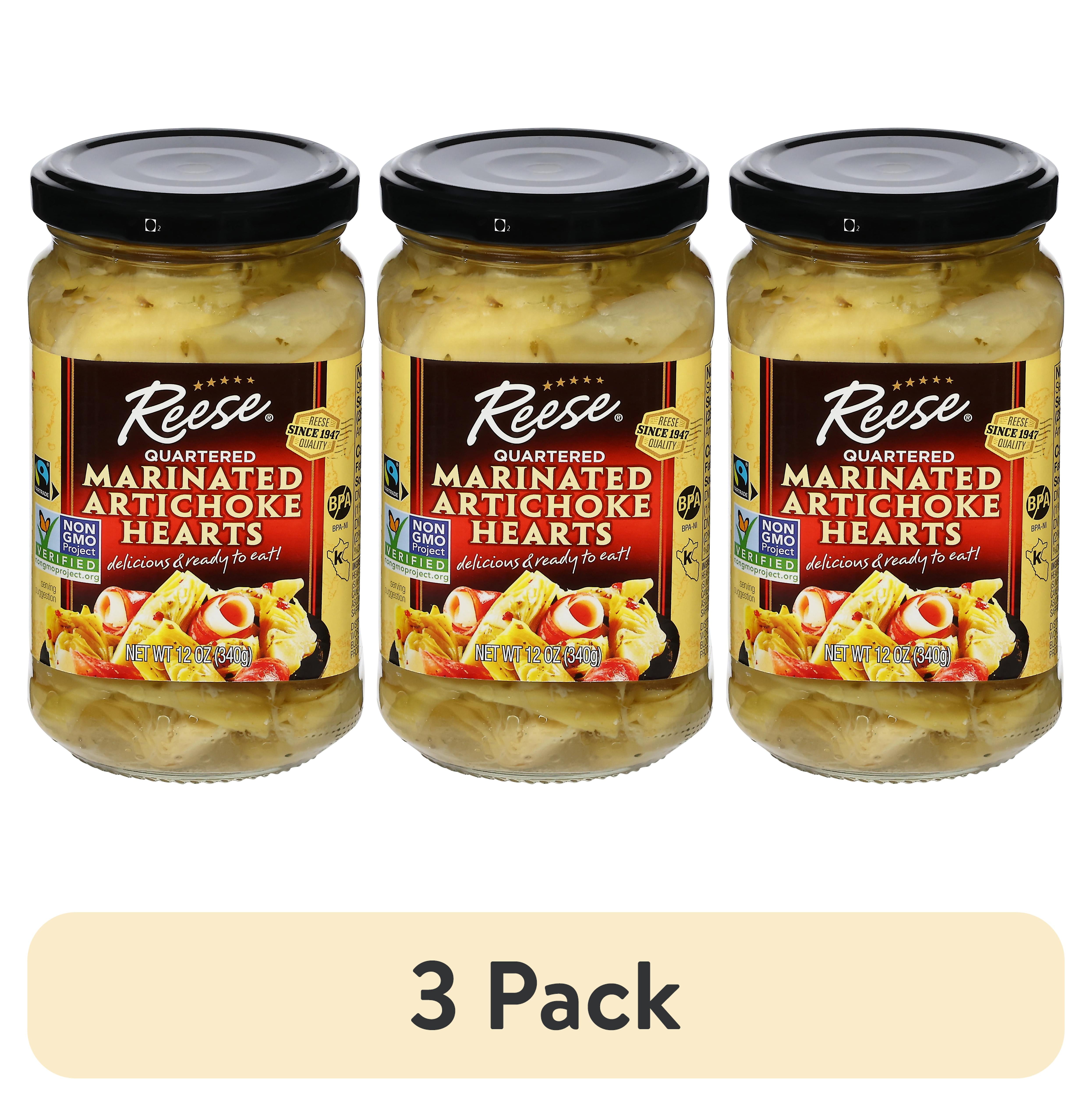 (3 pack) Reese Quartered Marinated Artichoke Hearts 12 oz