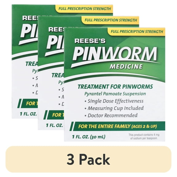 (3 pack) Reese's Pinworm Medicine, 1 fl oz.