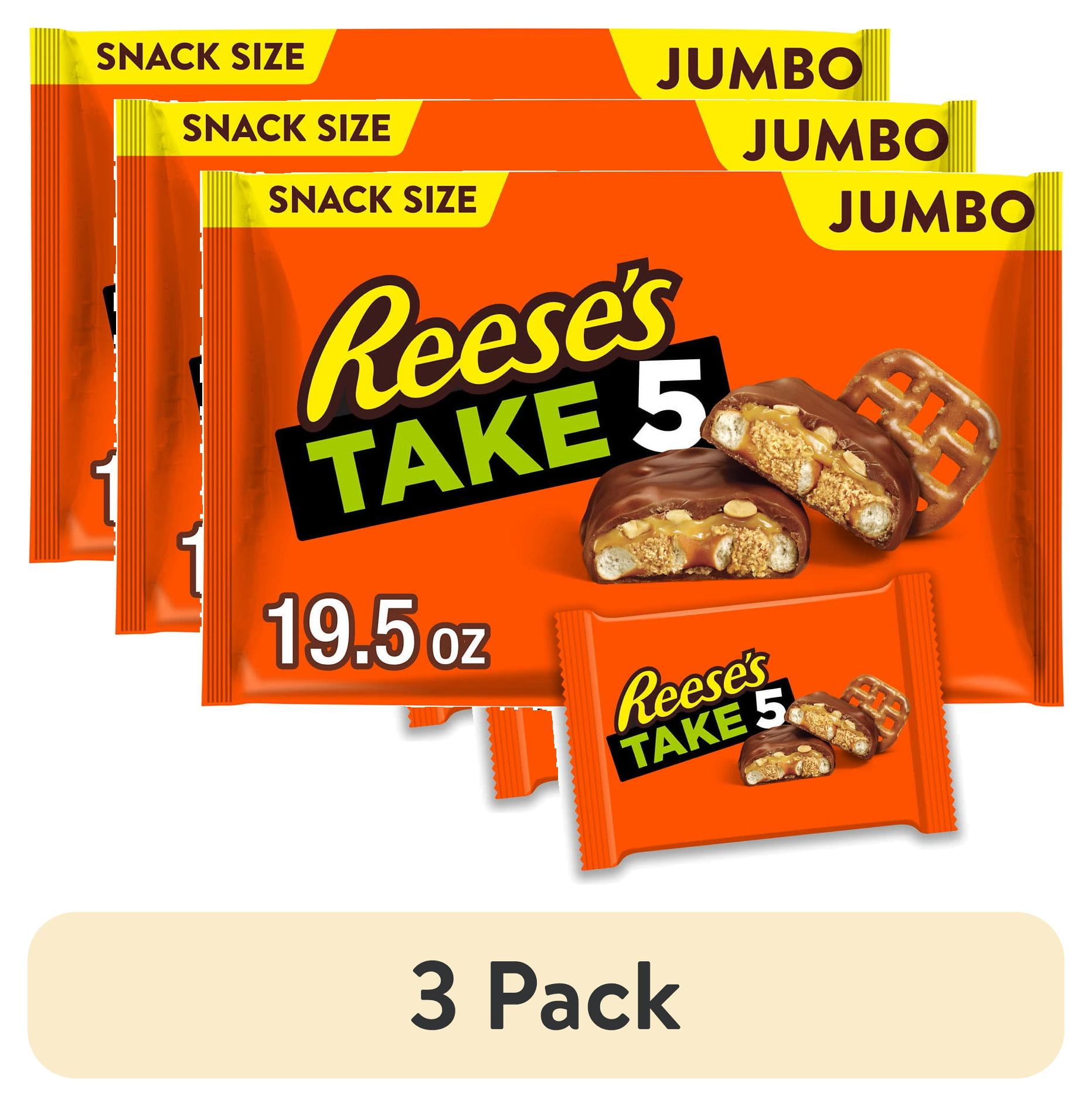 3 pack) Reese's Take 5 Pretzel, Peanut and Milk Chocolate Snack