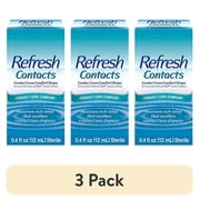 3 pack Refresh Contacts, Contact Lens Comfort Drops, 0.4 Fl Oz 12mL Sterile